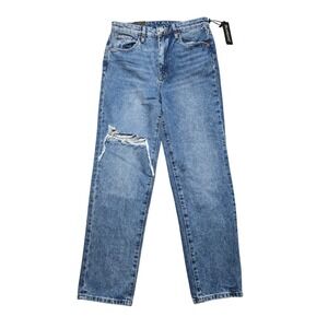 BlankNYC NWT The Howard Mid-Rise Loose Fit Distressed Jeans Size 25